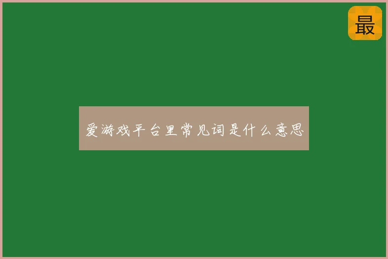 爱游戏平台里常见词是什么意思